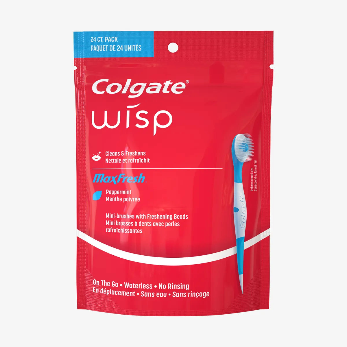 Colgate Wisp Disposable Mini Toothbrush Peppermint 24 Count